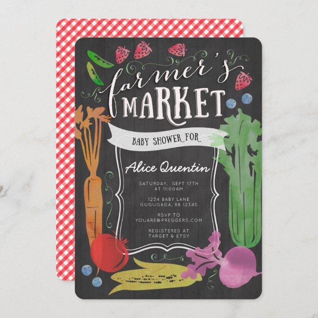 Farmers Market Baby Shower Invitation (Front/Back)