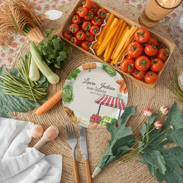 Farmers Market Baby Shower Invitation Paper Plate (Creator Uploaded)