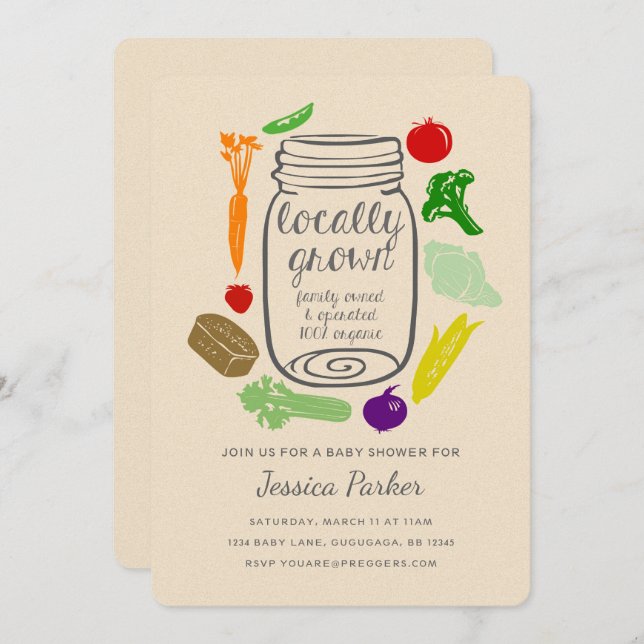 Farmers Market Baby Shower Invite (Front/Back)
