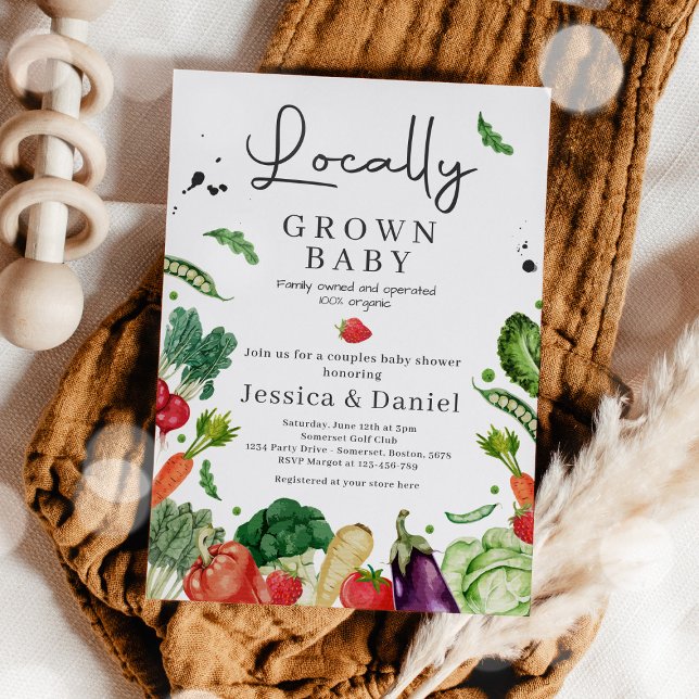 Farmers Market Baby Shower Locally Grown Baby Invitation (Creator Uploaded)