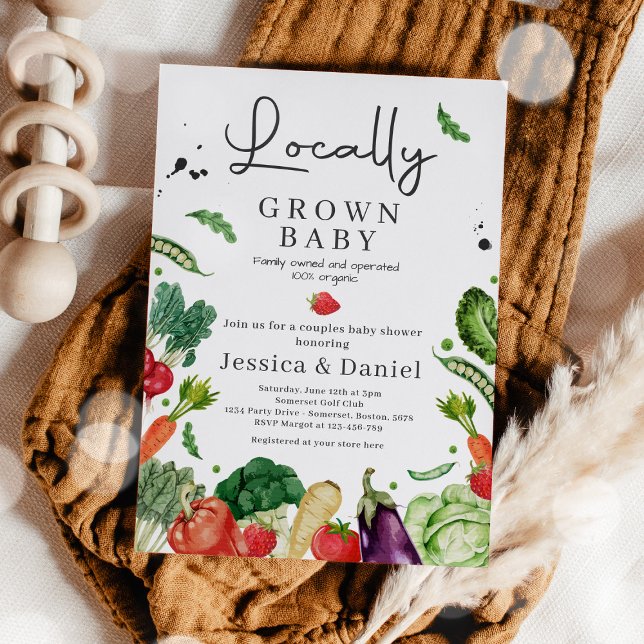 Farmers Market Baby Shower Locally Grown Baby Invitation (Creator Uploaded)