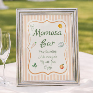Farmers Market Baby Shower Momosa Bar Poster