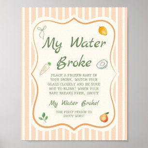 Farmers Market Baby Shower My Water Broke  Poster