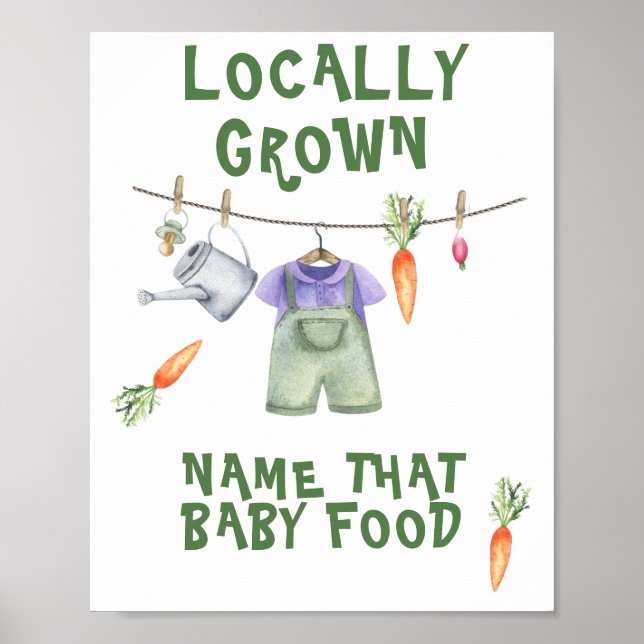 farmers market baby shower - name that baby food poster (Front)