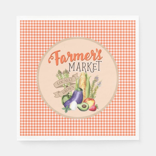 Farmers Market Baby Shower Napkin (Front)