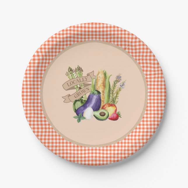 Farmers Market Baby Shower Paper Plate (Front)