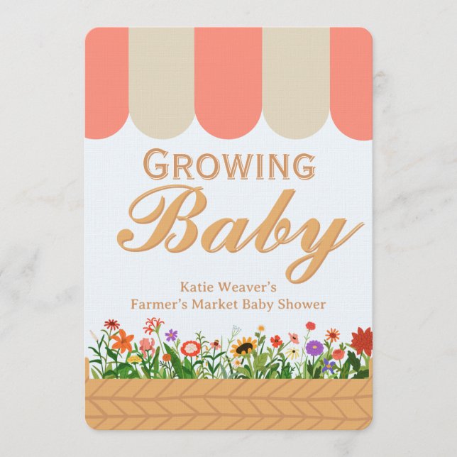 Farmers Market Baby Shower - Pink  Invitation (Front)