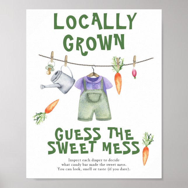 farmers market baby shower - sweet mess poster (Front)
