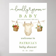 Farmers Market Baby Shower Welcome Sign
