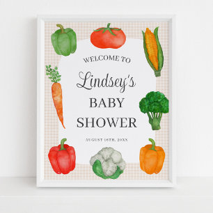 Farmers Market Baby Shower Welcome Sign Poster