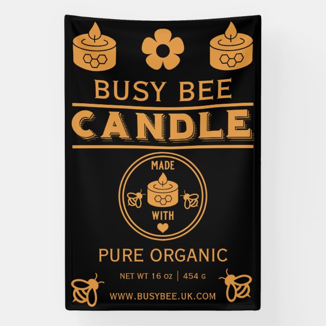 Farmers Market Beeswax Candle Banner (Vertical)