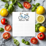 Farmers Market Bicycle Grocery Shopping List Notepad<br><div class="desc">Make your shopping lists in style with this customisable grocery shopping,  meal planning or to-do list notepad. Customise or add text to suit your needs. Keep or delete the lines too. Check my shop for more sizes and styles!</div>