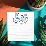 Farmers Market Bike Grocery Shopping List CUSTOM Notepad<br><div class="desc">Make your shopping lists in style with this customisable grocery shopping,  meal planning or to-do list notepad. Customise or add text to suit your needs. Keep or delete the lines too. Check my shop for more sizes and styles!</div>