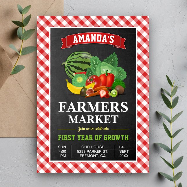 Farmers Market Birthday Party Invitation (Creator Uploaded)