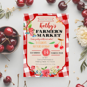 Farmer's Market Birthday Party Invitation