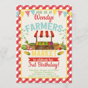 Farmers Market Birthday Party Invitation Invite
