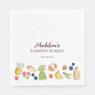 Farmer's Market Birthday Produce Napkin
