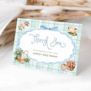 Farmers Market Blue Baby Shower Thank You Card