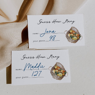Farmers Market Bridal Shower Guessing Game Card
