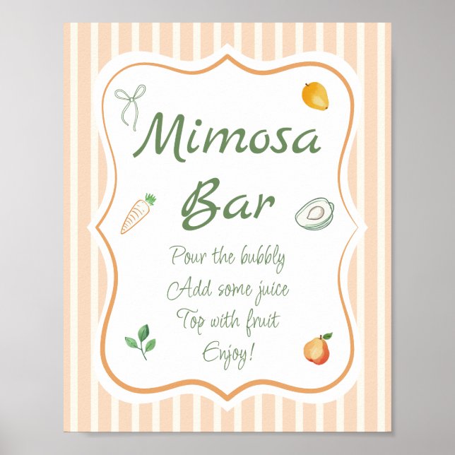 Farmers Market Bridal Shower Mimosa Bar Poster (Front)