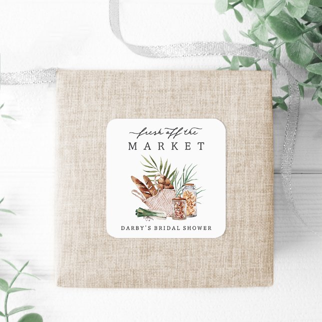 Farmers Market Bridal Shower Square Sticker (Creator Uploaded)