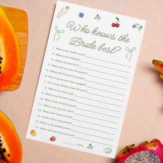 Farmers Market Bridal Shower Who Knows Bride Best