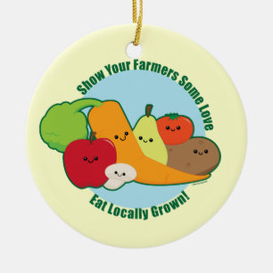 Farmers Market Ceramic Ornament