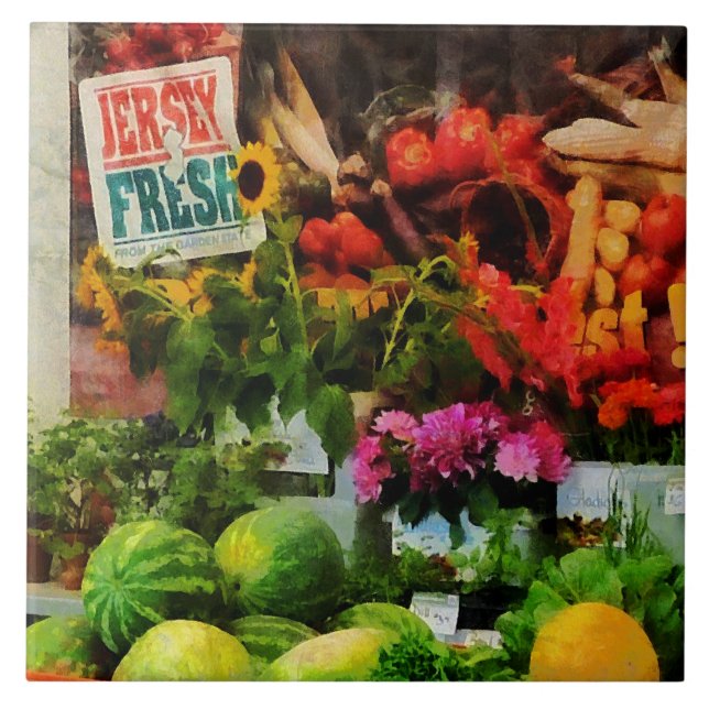 Farmer's Market Ceramic Tile (Front)