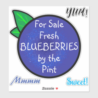 Farmers Market Customisable Text Blueberry Sign /
