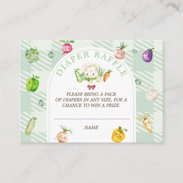 Farmers Market Diaper Raffle Baby Shower Enclosure Card (Front)