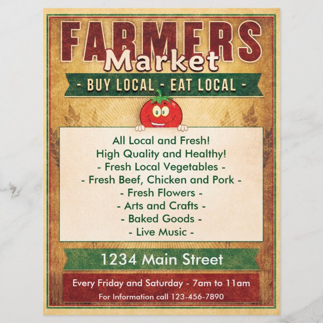 Farmers Market Eat Local Sign Flyer (Front)