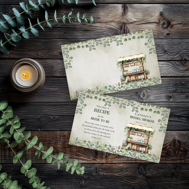 Farmer's Market Farm Stand Call for Recipes Insert (Fresh Off the Market Bridal Shower | Housewarming Call for Recipes 3.5" x 2" Insert Card )