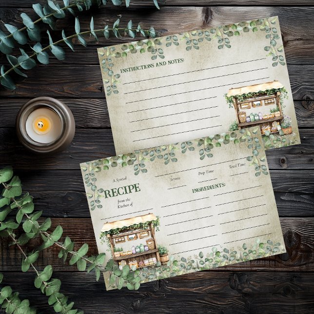 Farmer's Market Farm Stand Recipe Card (Farmer's Market Farm Stand Recipe Card - Print | Digital Download (Fresh Off the Market Collection))