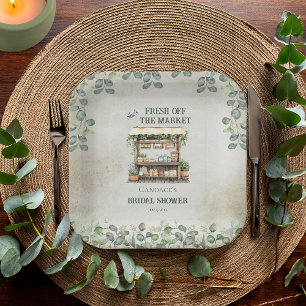 Farmer's Market Farm Stand Welcome Bridal Shower Paper Plate