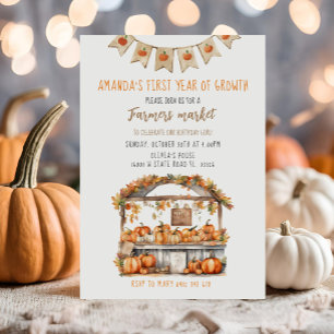 Farmers Market First Year of Growth Birthday Invitation