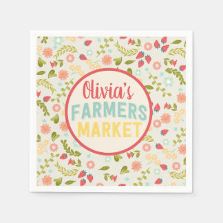 Farmers Market Floral Birthday Party Napkins