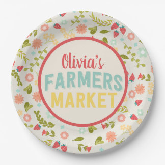 Farmers Market Floral Paper Plates