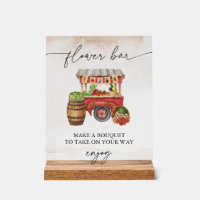 Farmers Market Flower Bouquet Bar Sign