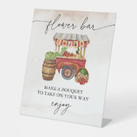 Farmers Market Flower Bouquet Bar Sign