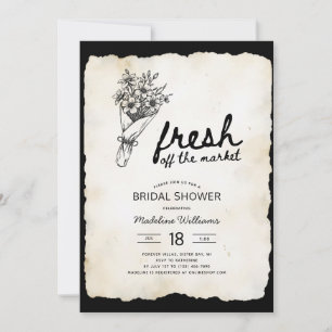 Farmer's Market Flower Bouquet Bridal Shower Invitation