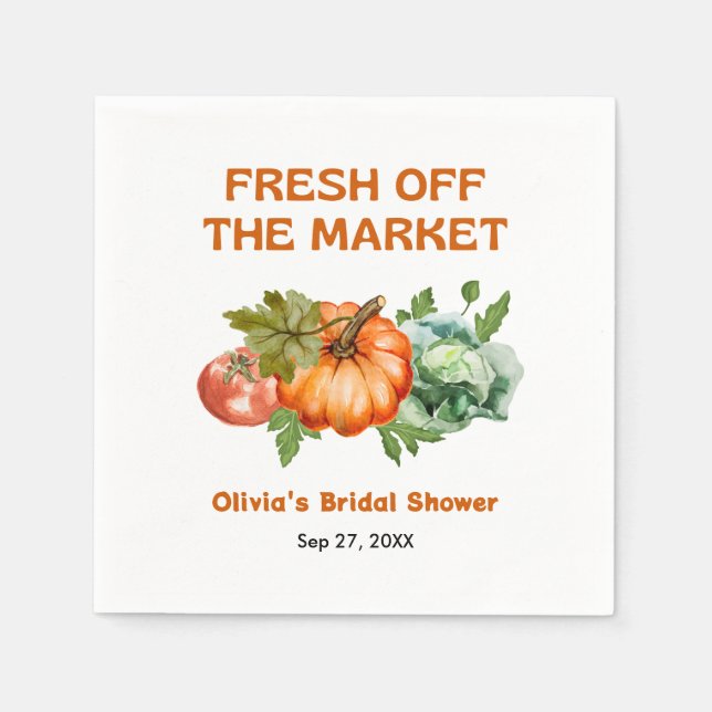 Farmers Market Fresh Off The Market Bridal Shower  Napkin (Front)