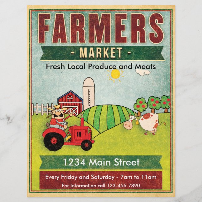 Farmers Market Fresh Produce and Meats Flyer (Back)