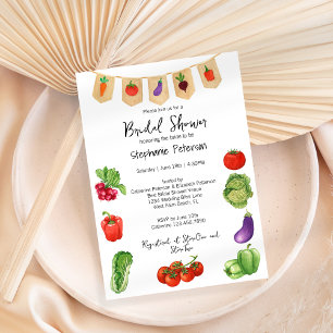 Farmer's Market Fresh Veggies Banner Bridal Shower Invitation