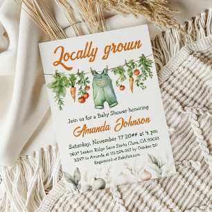 Farmer's Market Garden Locally Grown Baby Shower Invitation