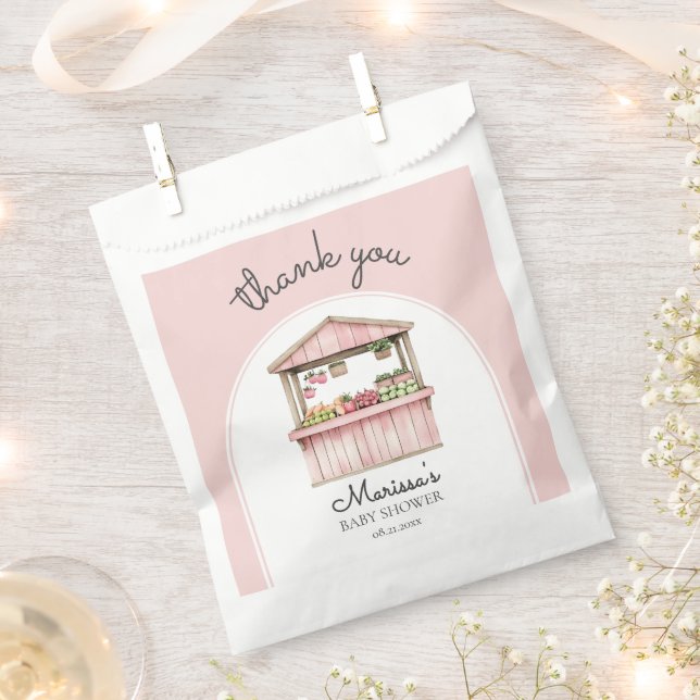 Farmers Market Girl Baby Shower Favour Bag (Clipped)