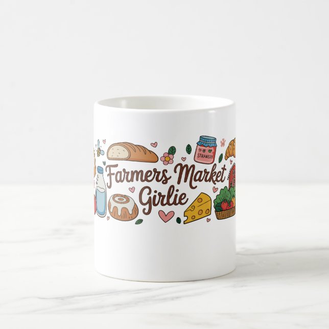 Farmers Market Girlie Girly Trendy Aesthetic Local Coffee Mug (Center)