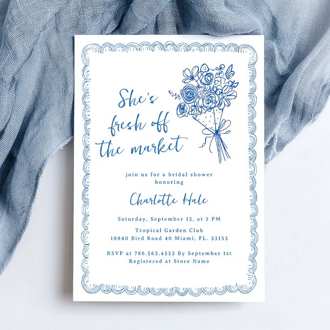 Farmers Market Hand Drawn Bridal Shower Invitation (Creator Uploaded)