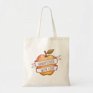 Farmers Market "Handpicked with Love" Apple Tote Bag