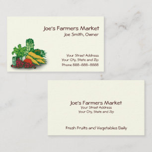Farmers Market Health Food Business Card