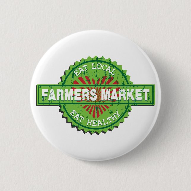 Farmers Market Heart 6 Cm Round Badge (Front)